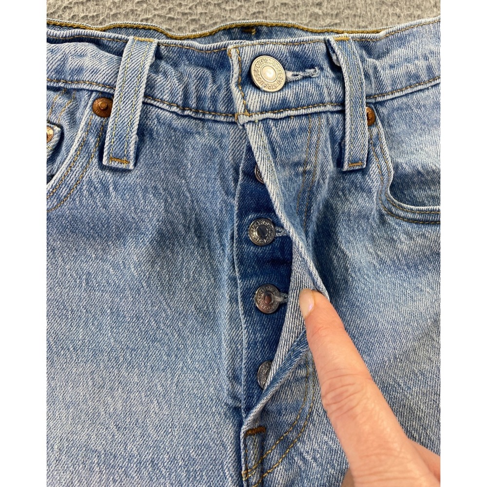 Levi's Premium 501 S Skinny Jeans Women's 28x28 (Meas 28x27) Light Wash Big E - Picture 7 of 15